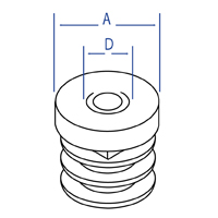 Round Ribbed Threaded Inserts - Dimensional Drawing