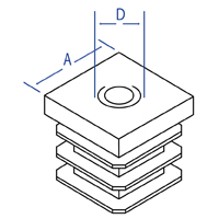 Square Ribbed Threaded Inserts - Dimensional Drawing